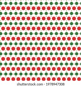 red with green Polka Dot Pattern, Seamless Background.Seamless geometric ornamental vector pattern. Abstract  christmas dot background.