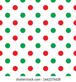 Red and green polka dot seamless Christmas pattern