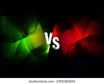 red and green polygonal versus vs screen streamer banner  vector