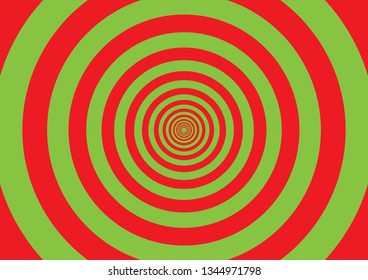 Red green radial circles