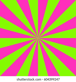 Red and green rays. Flat vector