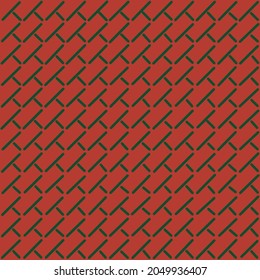 Red and green, rectangles seamless pattern. Hand draw, stock illustration.