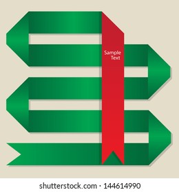 Red and green ribbon vector