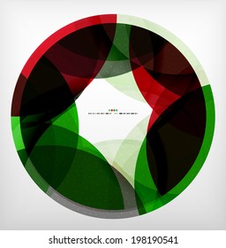 Red and green ring - business abstract bubble shape design template
