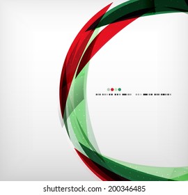 Red and green ring - business abstract bubble shape design template