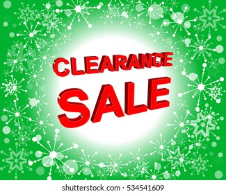 Red and green sale poster with CLEARANCE SALE text. Bright advertising banner template