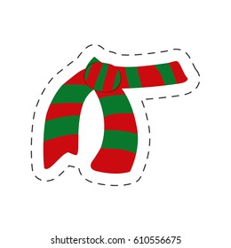 red and green scarf christmas vector illustraiton eps 10