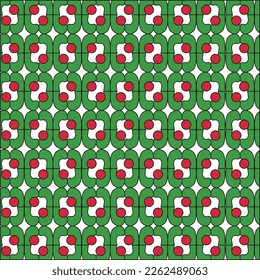Red and green seamless wrapping paper or textile pattern 