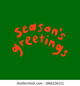 red and green seasons greetings holiday lettering