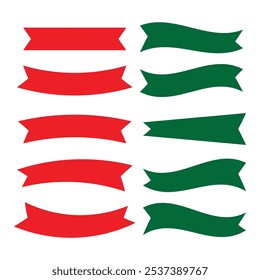 red and green set of ribbons