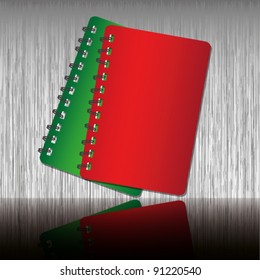 Red and Green shadow cover notebook.