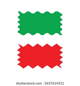 red and green shape style icon and vector design 