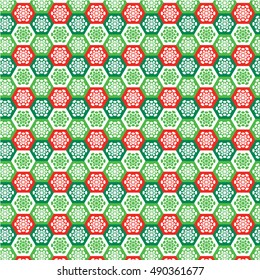 red green snow crystal pattern