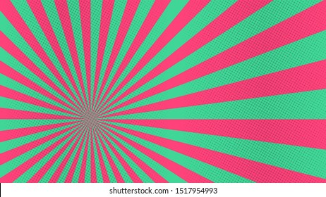 red and green solar  background with halftone cartoon comic style for christmas landing page banner eps10 vector illustration