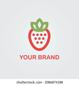 Red and green Strawberry Logo
