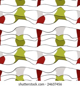 Red and green striped seamless background pattern