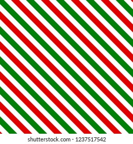 Red and green stripes Christmas geometric pattern. Vector illustration.