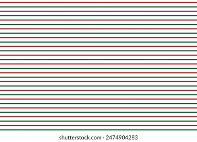 Fondo de línea de rayas rojas y verdes. Ilustración vectorial
