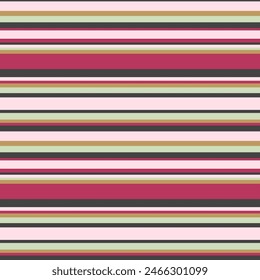 Red green summer stripes vector seamless pattern.