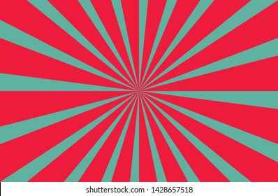 Red green sunshine colorful vector background. Abstract sunburst design wallpaper for template banner business social media advertising. cartoon backdrop. 