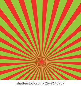 Red green sunshine colorful vector background. Abstract sunburst design wallpaper for template banner business social media advertising. cartoon backdrop.
