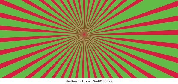 Red green sunshine colorful vector background. Abstract sunburst design wallpaper for template banner business social media advertising. cartoon backdrop.