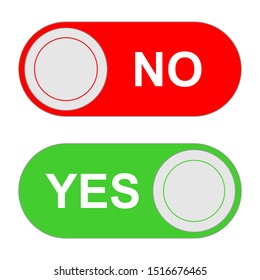 red and green switch interface button. Realistic slider yes / no. easy to edit and customize vector illustrations