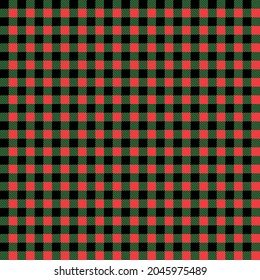 Red and green tartan plaid Scottish Seamless Pattern. Lumberjack flannel Texture tartan, plaid, tablecloth, shirt, clothes, bedding, blankets, textile. Christmas wallpaper, wrapping paper, background.