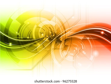 red and green tech background