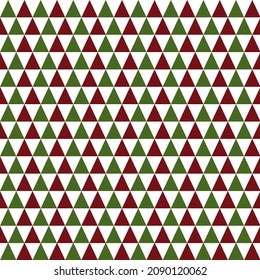 Red and green triangle pattern background for christmas and new year