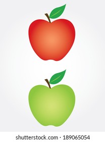 Red and Green Vector Apples 