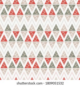 Red and Green Vintage Christmas Holiday Vector Illustration Seamless Pattern