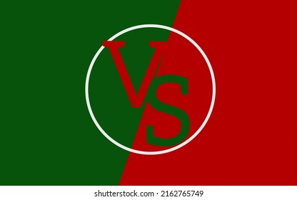 red and green VS icon vector with simple design