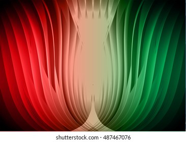 red green wave Abstract background