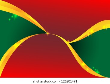 Red and green wave background