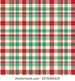 red, green and white color tartan check seamless plaid pattern background for textile design .Perfect for textile or print design. vector illustration.