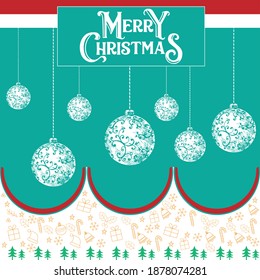 Rot, Grün und Weiß, Vektorgrafik-Design für Weihnachtsposter