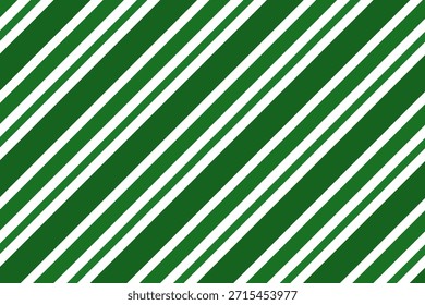 Red, green and white diagonal stripes background vector illustration. Candy cane pattern for Christmas or New Year concept, flat lay, seamless. Stripe pattern for gift wrap, fabric pattern, textile, tile