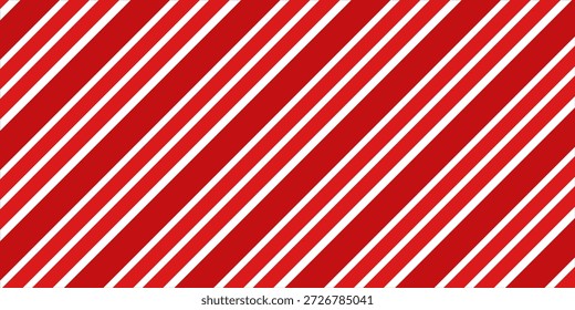 Ilustración vectorial de fondo de rayas diagonales rojas, verdes y blancas. Patrón de bastón de caramelo para Navidades o concepto de año Nuevo, plano, sin costuras. Patrón de la raya para el abrigo del regalo, patrón de la tela, materia textil, azulejo