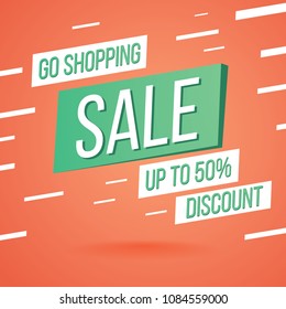Red green and white dynamic sale special offer discount poster template illustration vector