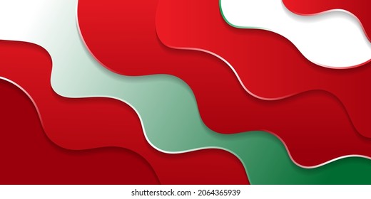 Red, green and white paper cut background. Lebanon Independence day. Good template for Lebanon National Day design.