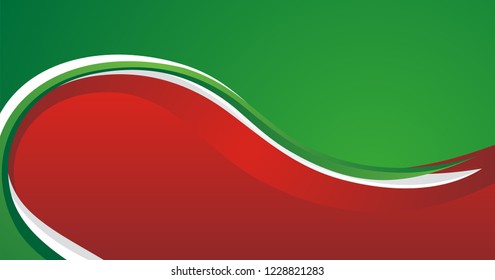 Red, Green and White Stylish Wave Background design, suitable for web banner, flyer, brochure, and other