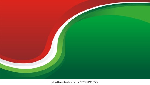 Red, Green and White Stylish Wave Background design, suitable for web banner, flyer, brochure, and other