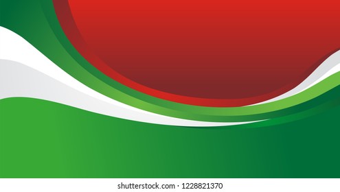 Red, Green and White Stylish Wave Background design, suitable for web banner, flyer, brochure, and other
