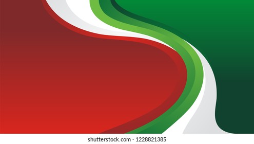 Red, Green and White Stylish Wave Background design, suitable for web banner, flyer, brochure, and other