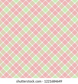 Red green and white tartan traditional fabric seamless pattern, vector