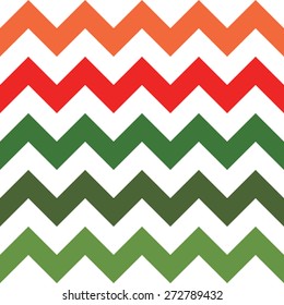 Red, green and white zigzag seamless pattern. 