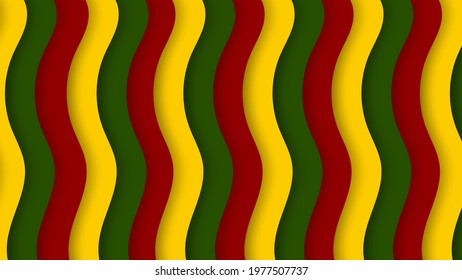 Red green yellow abstract wavy background wallpaper. 3D paper cut shape style. Vector design layout for business or presentation.