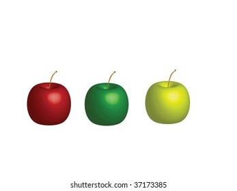 red green yellow apple vector