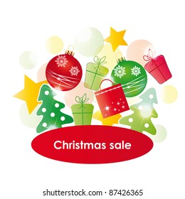 Red - green - yellow background on christmas sale